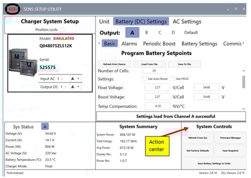 Changing charger settings